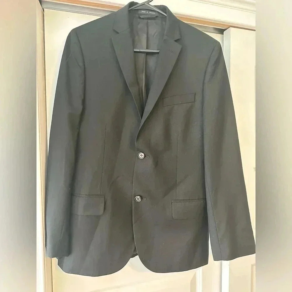 Lauren Ralph Lauren Youth Solid Black Blazer Sport Coat Suit Jacket Size 18